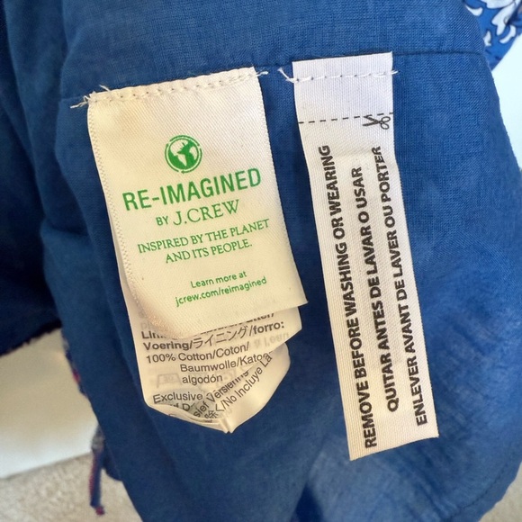 NWOT J. Crew Blue & White Print Midi with Pink Embroidery in XS & Matching Belt - Picture 11 of 12